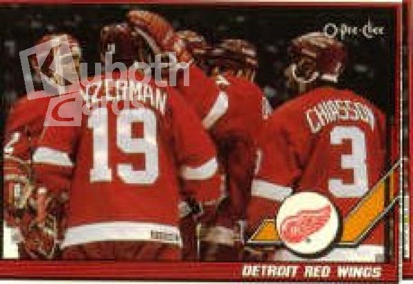 NHL 1991-92 O-Pee-Chee - No 60 - Team Detroit Red Wings