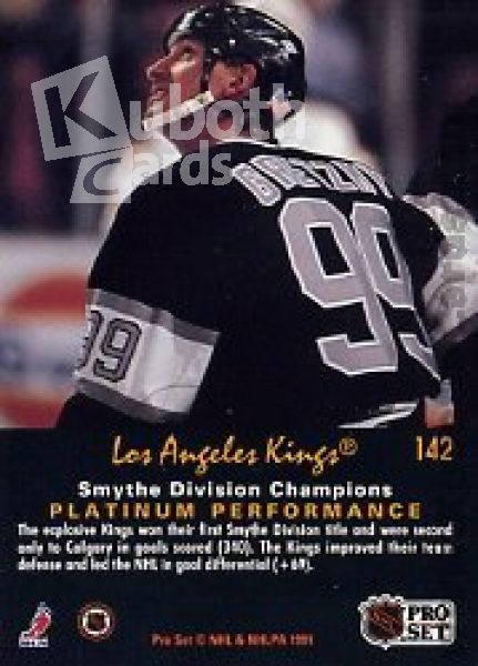 NHL 1991-92 ProSet Platinum - No 142 - Los Angeles Kings