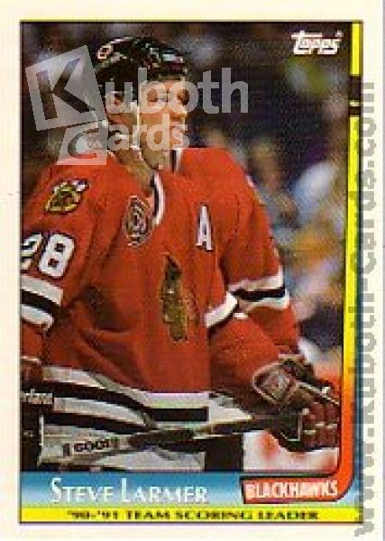 NHL 1991-92 Topps Team Scoring Leaders - No 21 - Steve Larmer