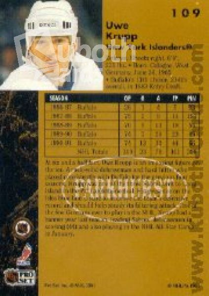 NHL 1991-92 Parkhurst - No 109 - Uwe Krupp