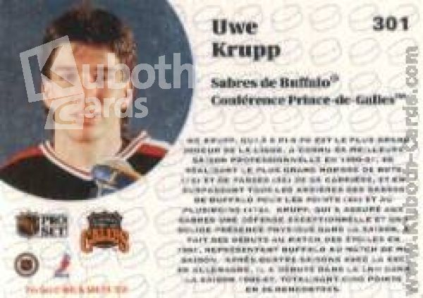 NHL 1991-92 ProSet French - No 301 - Uwe Krupp