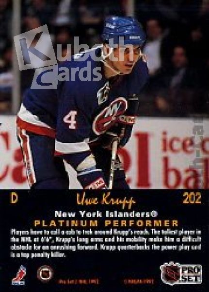 NHL 1991-92 ProSet Platinum - No 202 - Uwe Krupp