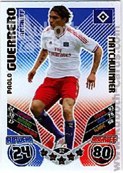 Fussball 2011 / 12 Topps Match Attax - No 342 - Paolo Guerrero