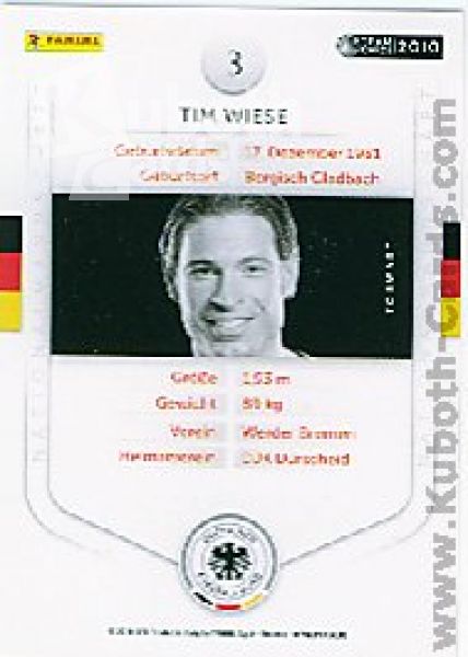 Soccer 2010/11 Panini DFB - No 3 - Tim Wiese