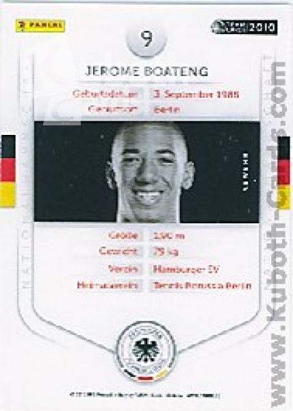 Soccer 2010/11 Panini DFB - No 9 - Jerome Boateng