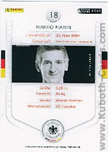 Soccer 2010/11 Panini DFB - No 18 - Marko Marin