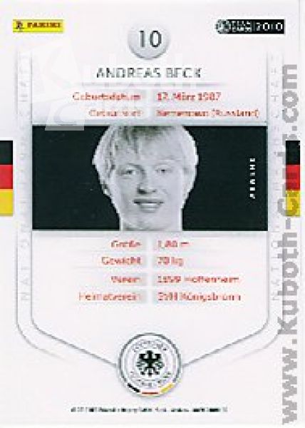 Football 2010/11 Panini DFB - No 10 - Andreas Beck