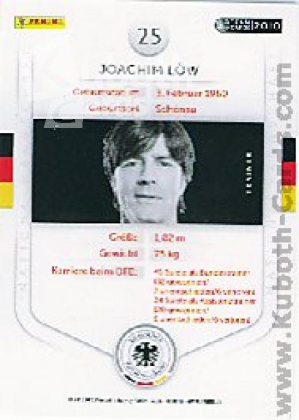 Football 2010/11 Panini DFB - No 25 - Joachim Löw