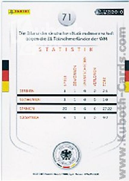 Soccer 2010/11 Panini DFB - No 71 - DFB Team