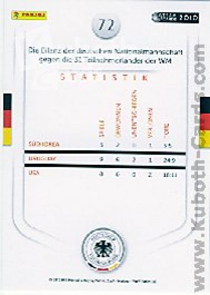 Soccer 2010/11 Panini DFB - No 72 - Bastian Schweinsteiger