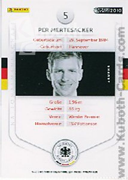 Soccer 2010/11 Panini DFB - No 5 - Per Mertesacker