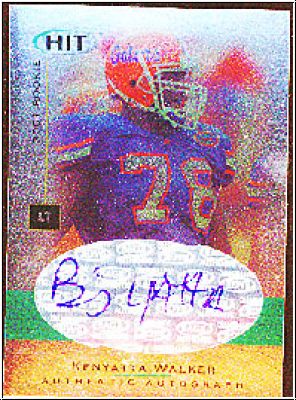 NFL 2001 SAGE Hit Autographs - No A26 - Kenyatta Walker