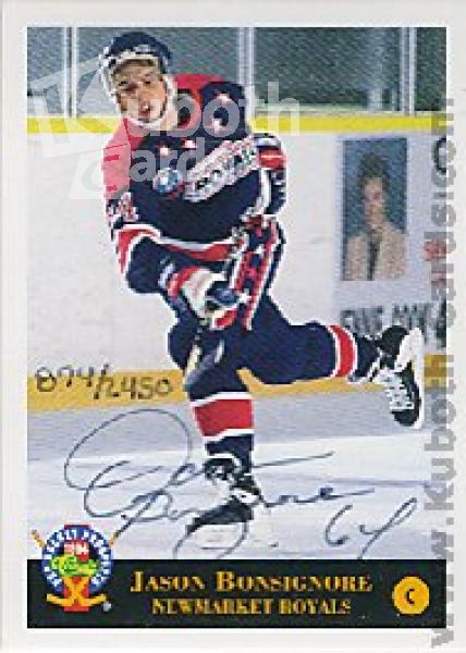 NHL 1994 Classic Pro Prospects Autographs - No AU2 - Bonsignore
