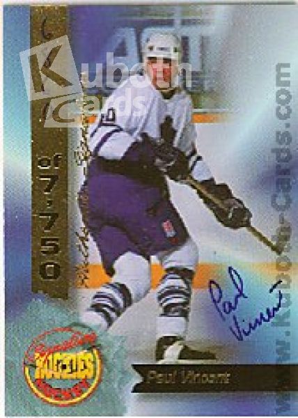 NHL 1995 Signature Rookies Signatures - No 34 - Paul Vincent