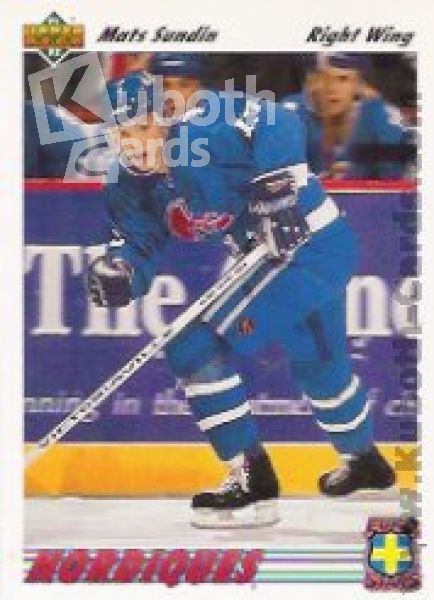 NHL 1991-92 Upper Deck Euro-Stars - No E13 - Mats Sundin