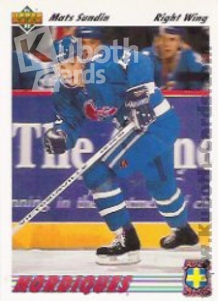 NHL 1991-92 Upper Deck Euro Stars - No E13 - Mats Sundin