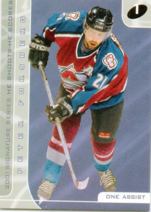 NHL 2000-01 BAP Signature Series He Shoots - He Scores Points - No 4 - Peter Forsberg