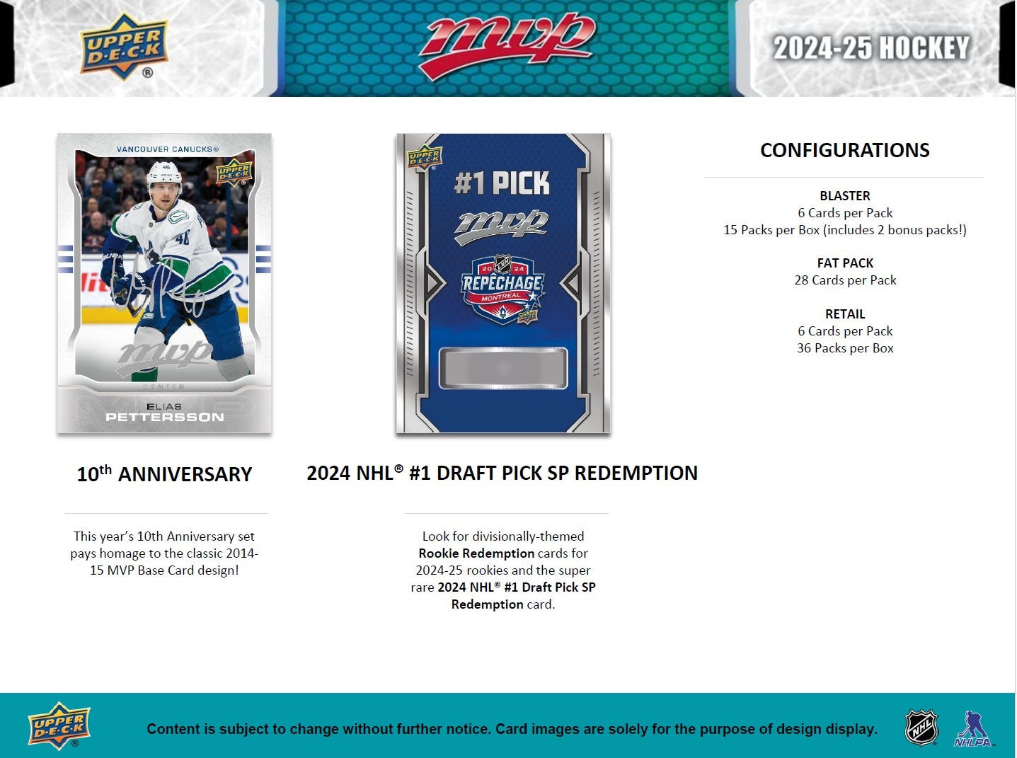 NHL 2024-25 Upper Deck MVP Gravity Feed Retail - Box