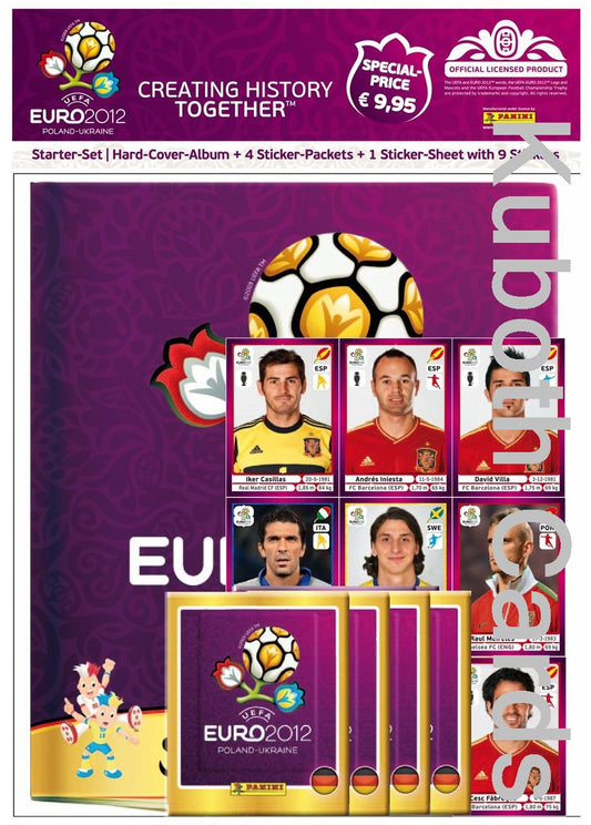 Football 2012-13 Panini European Championship Poland/Ukraine Sticker Starter Set Deluxe