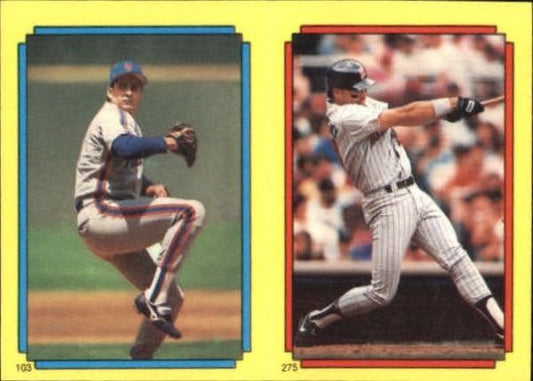 MLB 1988 Tops Stickers - No 103 - Sid Fernandez / No 275 - Tom Brunansky
