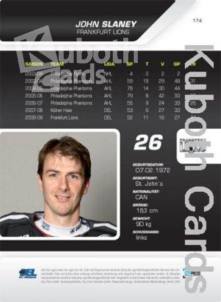 DEL 2009 / 10 CityPress Premium Bronze - No 174 - John Slaney