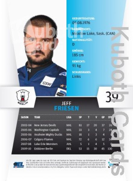 DEL 2010/11 CityPress - No 037 - Jeff Friesen