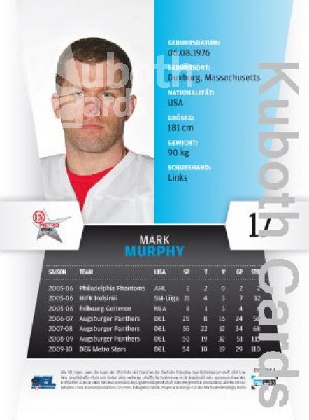 DEL 2010 / 11 CityPress - No 054 - Mark Murphy