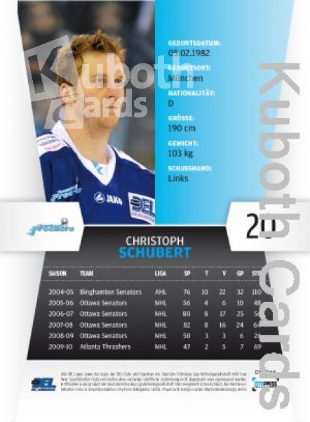 DEL 2010 / 11 CityPress - No 366 - Christoph Schubert