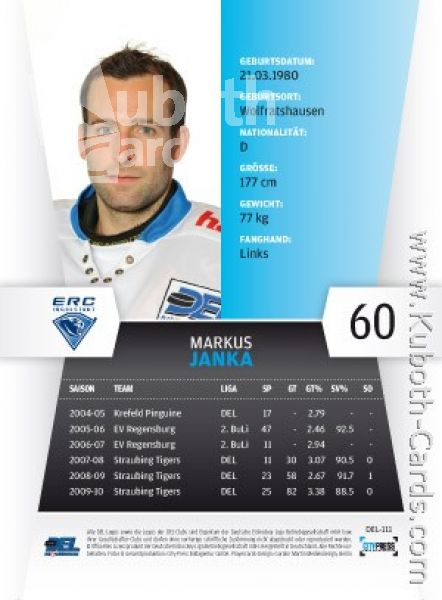 DEL 2010 / 11 CityPress - No 111 - Markus Janka