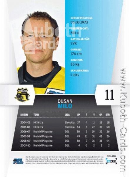 DEL 2010/11 CityPress - No 180 - Dusan Milo