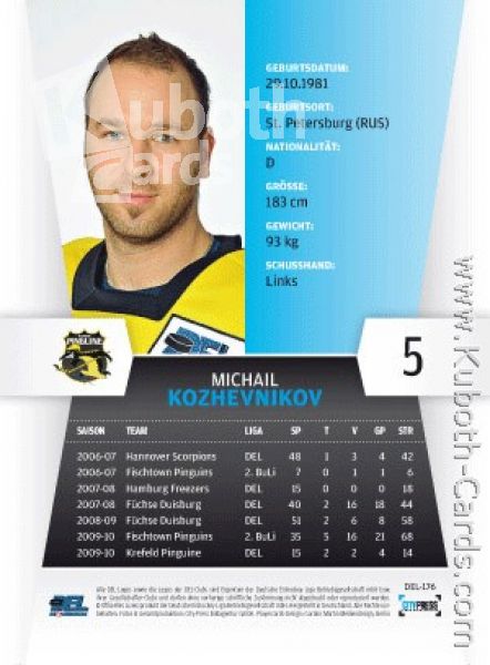 DEL 2010/11 CityPress - No 176 - Mikhail Kozhevnikov