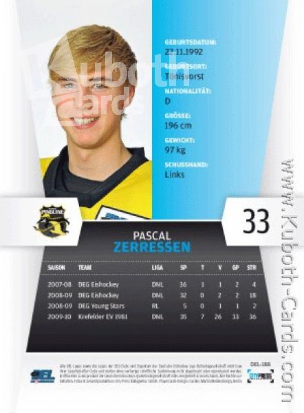 DEL 2010 / 11 CityPress - No 188 - Pascal Zerressen