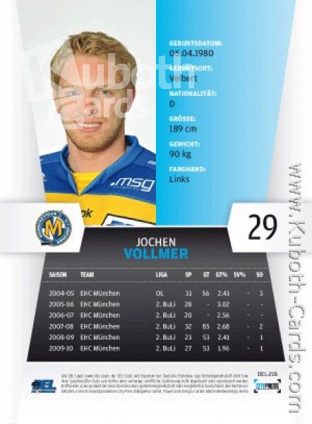 DEL 2010 / 11 CityPress - No 218 - Jochen Vollmer