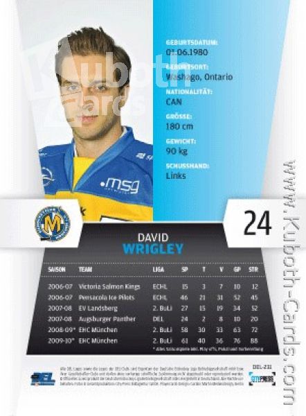 DEL 2010 / 11 CityPress - No 231 - David Wrigley