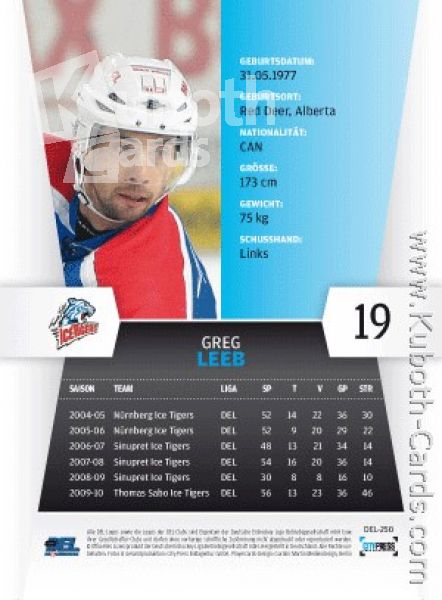 DEL 2010 / 11 CityPress - No 250 - Greg Leeb