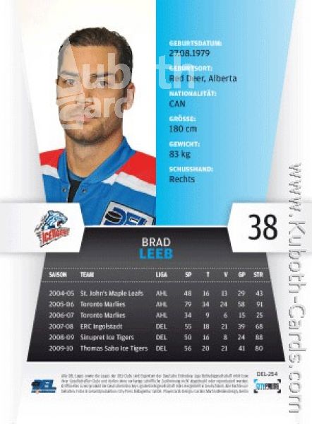 DEL 2010 / 11 CityPress - No 254 - Brad Leeb