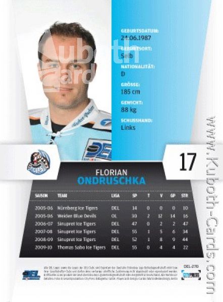 DEL 2010 / 11 CityPress - No 270 - Florian Ondruschka