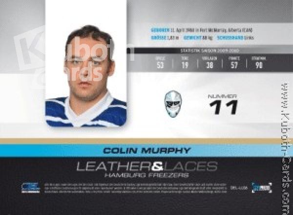 DEL 2010-11 CityPress Leather &amp; Laces - No LL06 - Colin Murphy