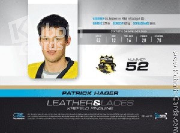 DEL 2010-11 CityPress Leather & Laces - No LL13 - Patrick Hager