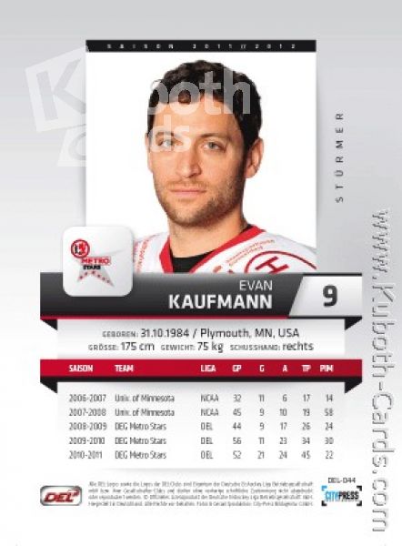 DEL 2011 / 12 CityPress - No 044 - Evan Kaufmann