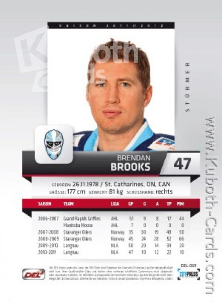 DEL 2011/12 CityPress - No 069 - Brendan Brooks