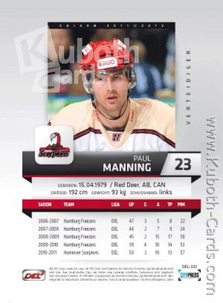 DEL 2011/12 CityPress - No 333 - Paul Manning