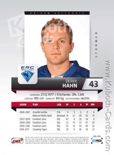 DEL 2011 / 12 CityPress - No 106 - Derek Hahn