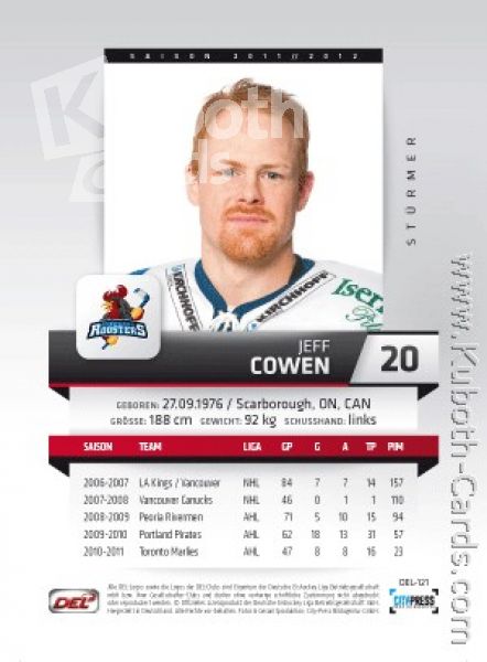 DEL 2011/12 CityPress - No 121 - Jeff Cowen