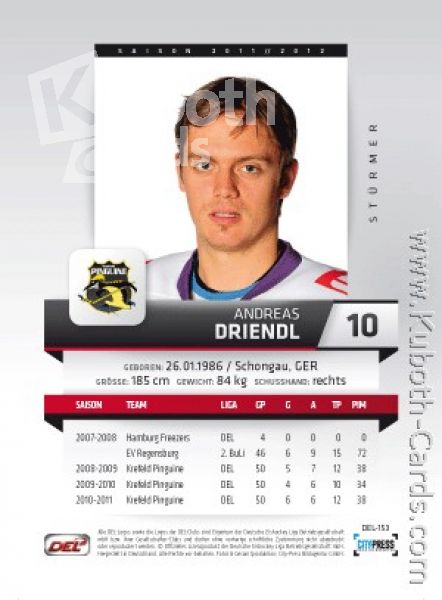 DEL 2011 / 12 CityPress - No 153 - Andreas Driendl