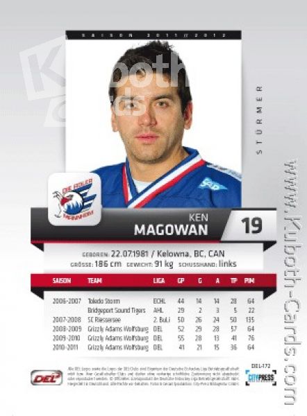 DEL 2011/12 CityPress - No 172 - Ken Magowan