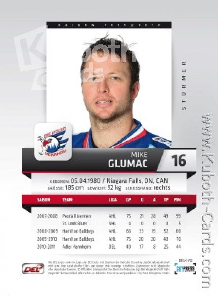 DEL 2011 / 12 CityPress - No 170 - Mike Glumac