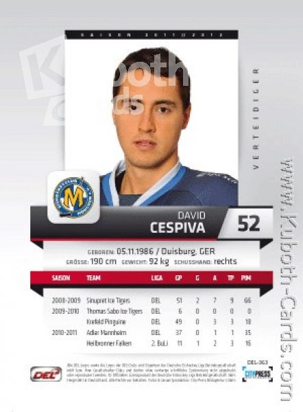 DEL 2011 / 12 CityPress - No 363 - David Cespiva