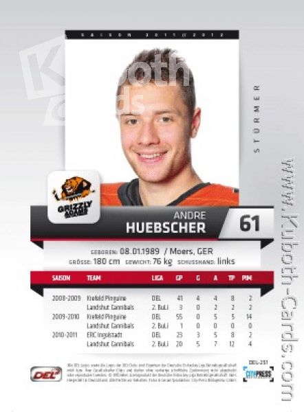 DEL 2011 / 12 CityPress - No 251 - Andre Huebscher