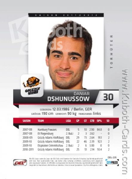 DEL 2011 / 12 CityPress - No 235 - Daniar Dshunussow